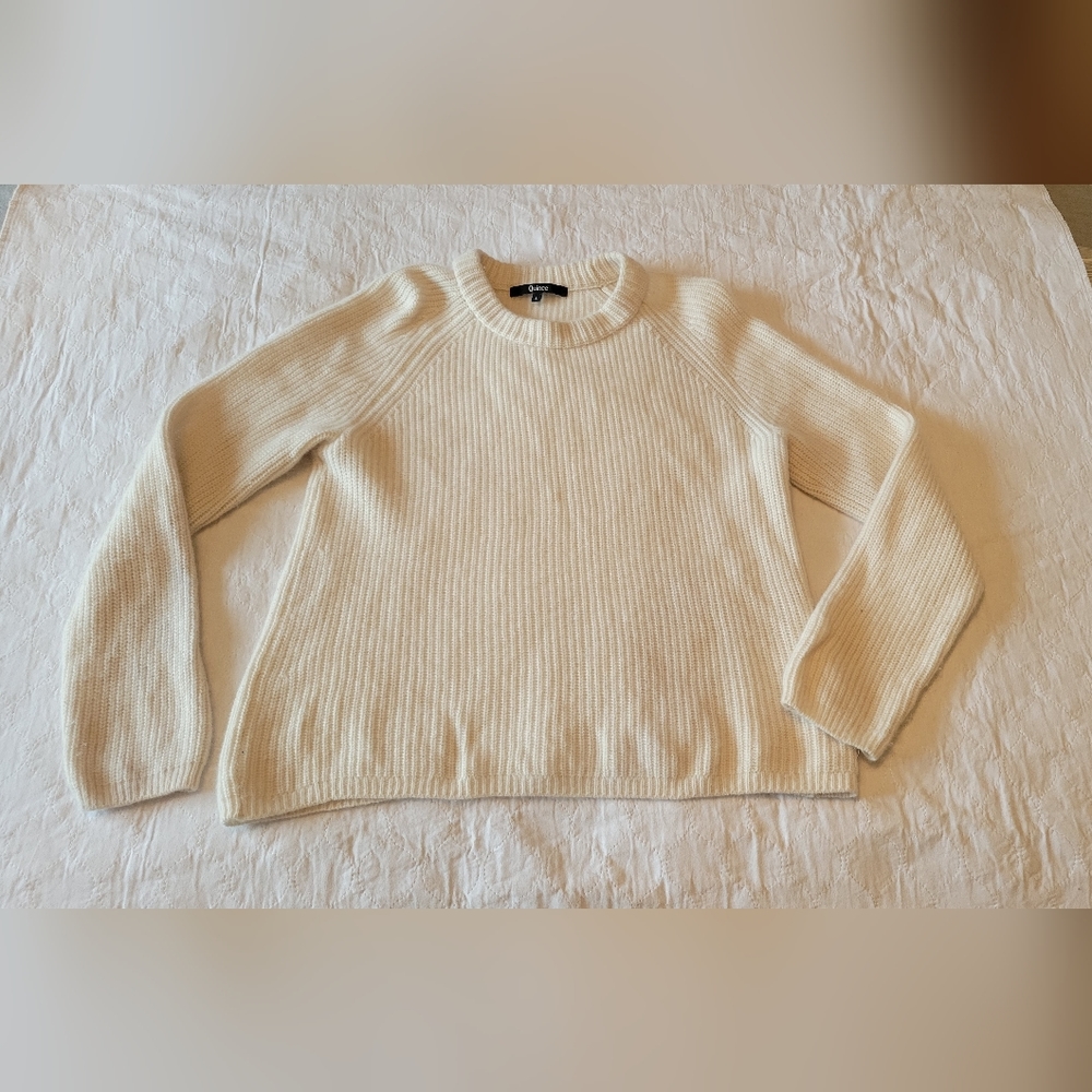Quince womens cashmere Fisherman crewneck size large in ivory